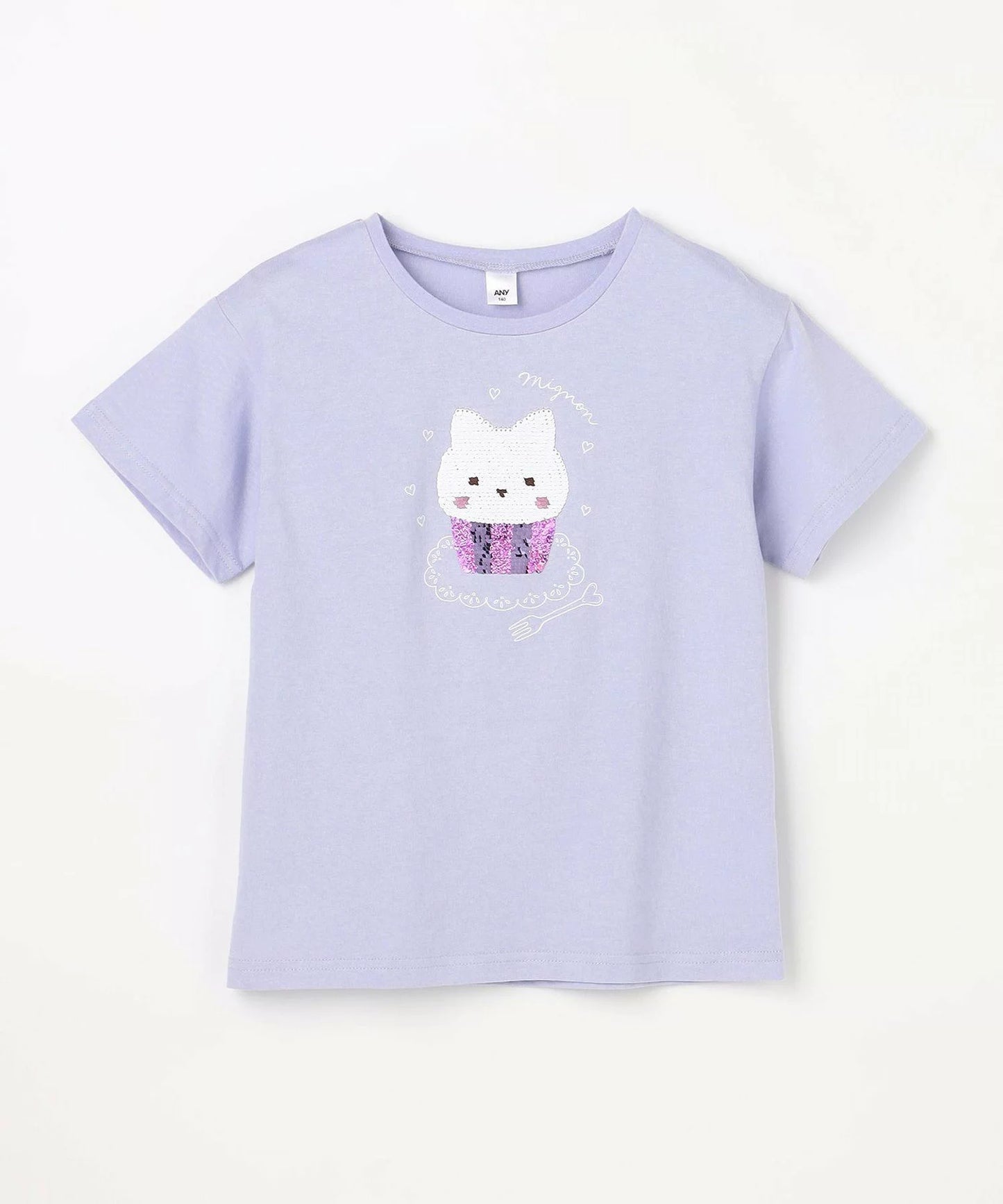 日本童裝 aF#a325 珠片印花上衣 100-150cm 女童款 夏季 TOPS