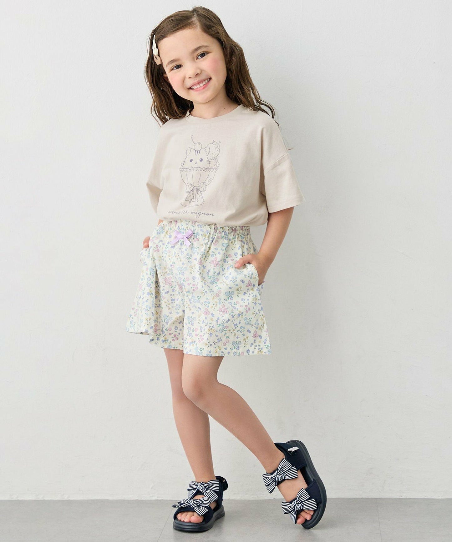 日本童裝 aF#a325 接觸冷感 休閒短褲 100-150cm 女童款 夏季 PANTS