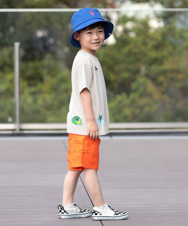 日本童裝 BE#AMS mini 防UV 吸水速乾 網眼口袋蟲蟲印花上衣 90-130cm 男童款 夏季 TOPS