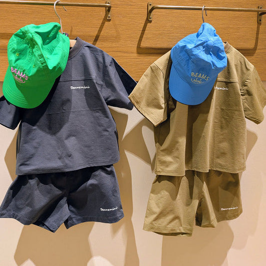日本童裝 BE#AMS mini 防UV 水陸兩用 吸水速乾 logo字母上衣 90-130cm 男童款 TOPS 夏季 夏日玩水泳衣特輯