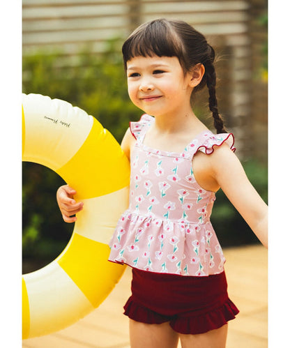 日本童裝 BE#AMS mini 泳衣兩件套裝 100-130cm 女童款 夏季 夏日玩水泳衣特輯