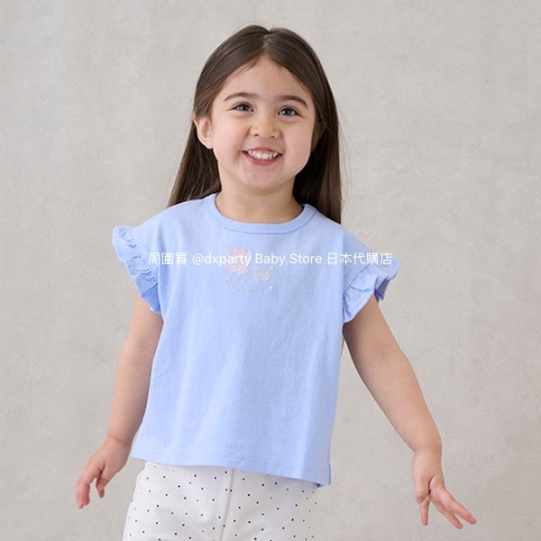 日本童裝 pe#main 可愛皺褶短袖上衣 80-130cm 女童款 夏季 TOPS