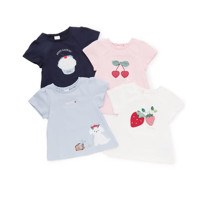 日本童裝 pe#main 貼花圖案上衣 80-130cm 女童款 夏季 TOPS