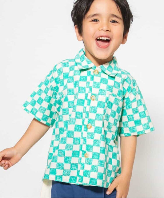 Japanese children's clothing BREEZE printed shirt 90-140cm boys' summer TOPS 