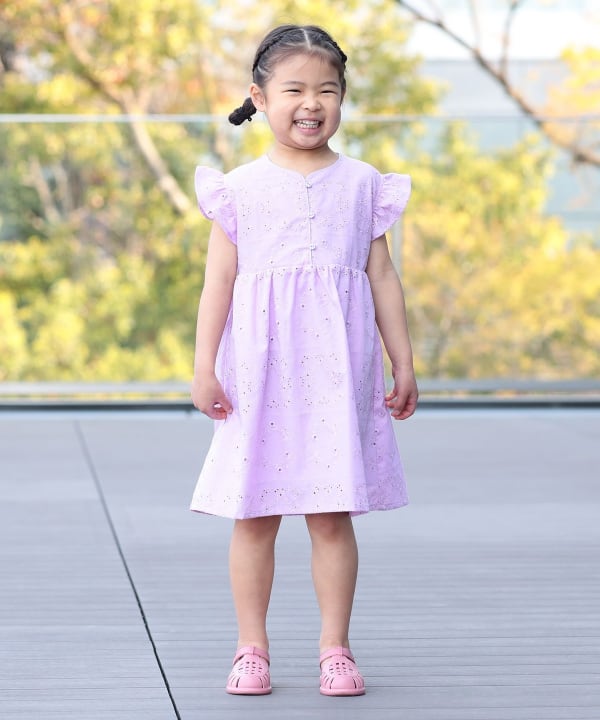 日本童裝 BE#AMS mini 打洞蕾絲連身裙 90-150cm 女童款 夏季 DRESSES