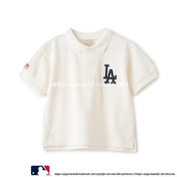 Japanese children's clothing pe#main x MLB logo embroidered polo top 80-130cm boys' summer TOPS 