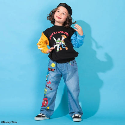 Japanese BDL x Disney Toy Story two-tone sleeve sweatshirt 90-140cm boys/girls spring/summer TOPS 