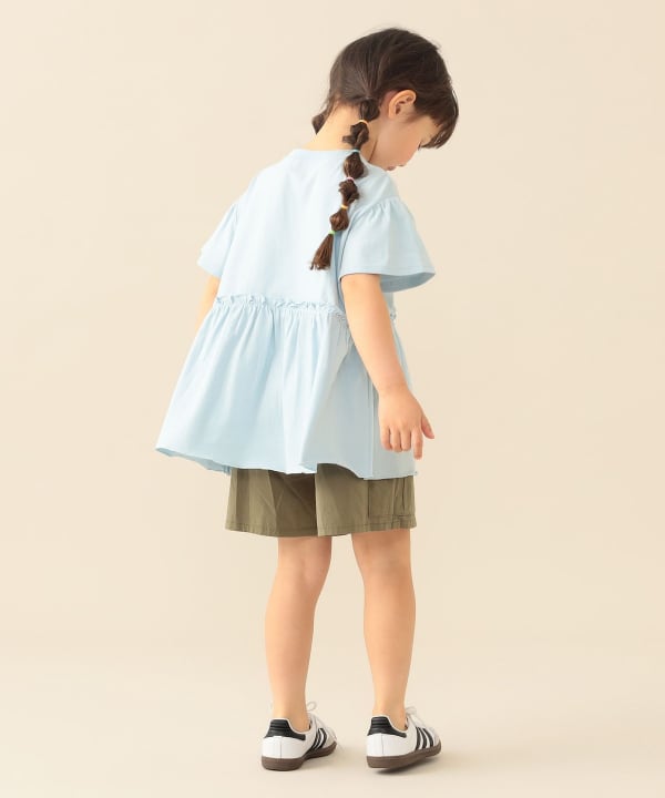 日本童裝 BE#AMS mini 印花皺褶上衣 90-140cm 女童款 夏季 TOPS