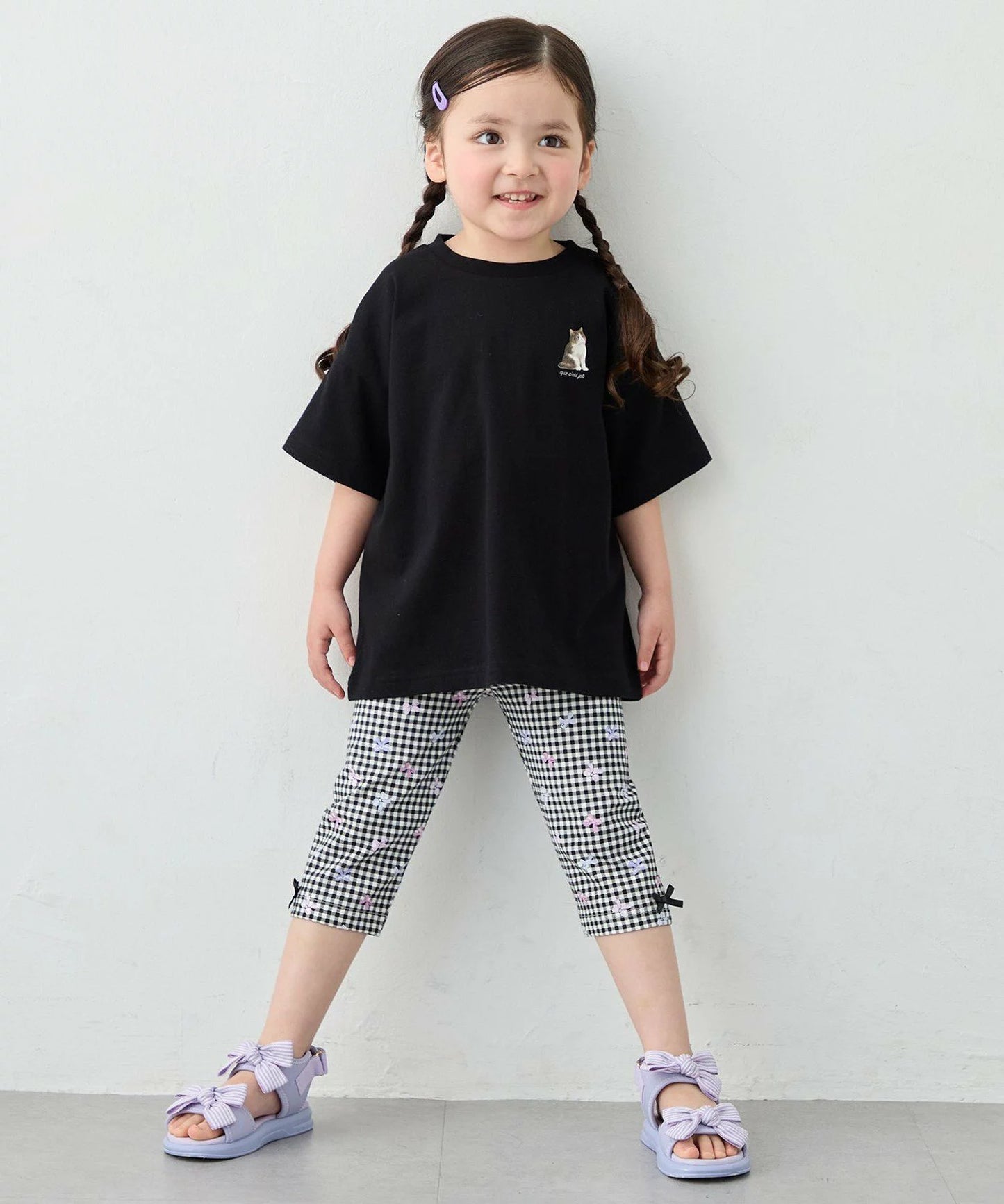 日本童裝 aF#a325 彈力五分緊身褲 90-140cm 女童款 夏季 PANTS