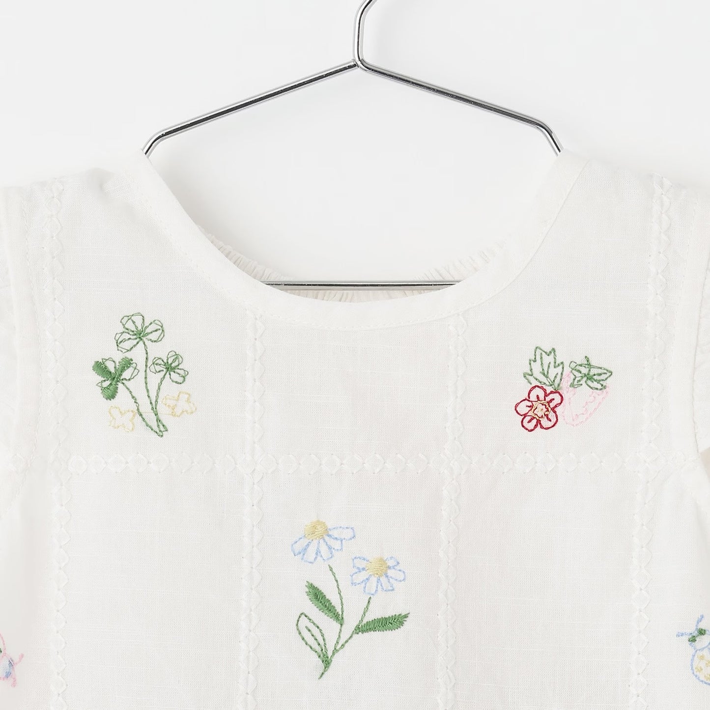 日本童裝 pe#main 達尼卡爾刺繡兩件套裝 70-80cm 女童款 初生嬰兒 夏季 TOPS PANTS