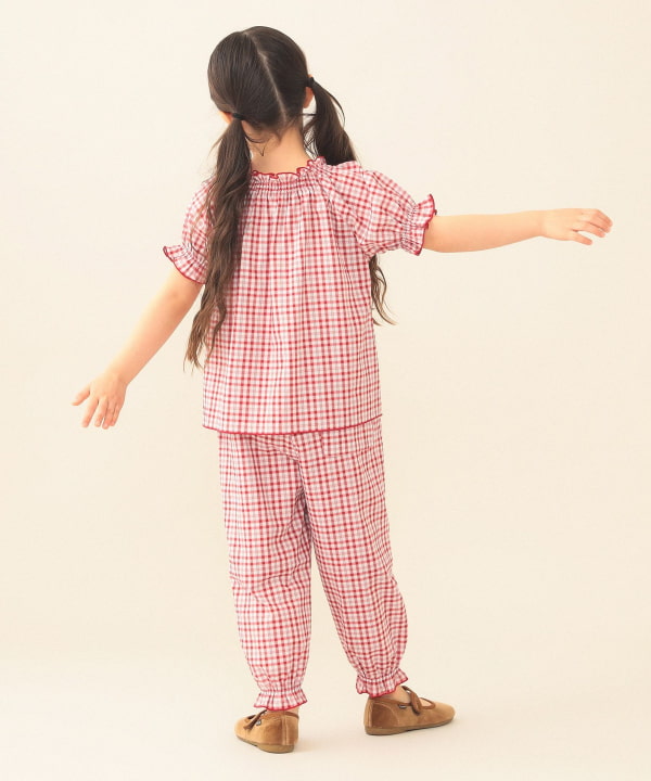 日本童裝 BE#AMS mini 格紋長褲 90-130cm 女童款 夏季 PANTS