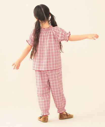 日本童裝 BE#AMS mini 格紋長褲 90-130cm 女童款 夏季 PANTS
