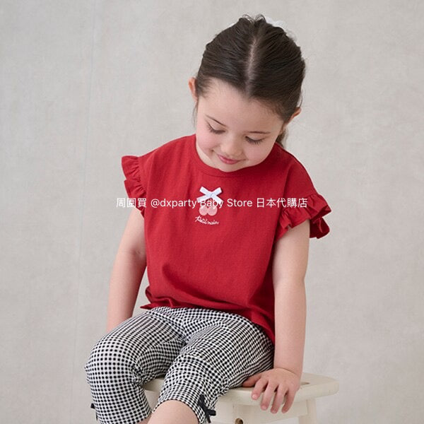 日本童裝 pe#main 可愛皺褶短袖上衣 80-130cm 女童款 夏季 TOPS