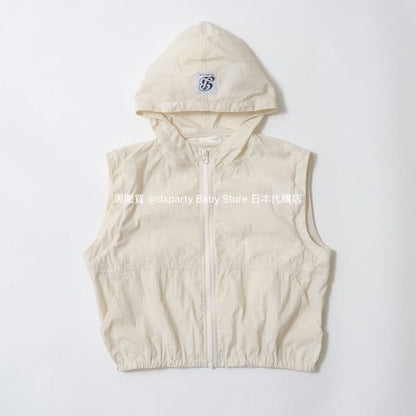 Japanese children's clothing b・R# 2Way vest with detachable sleeves (100-150cm) for boys and girls, spring and summer outerwear 