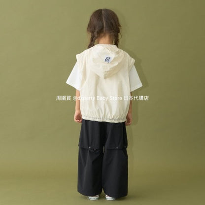 Japanese children's clothing b・R# 2Way vest with detachable sleeves (100-150cm) for boys and girls, spring and summer outerwear 