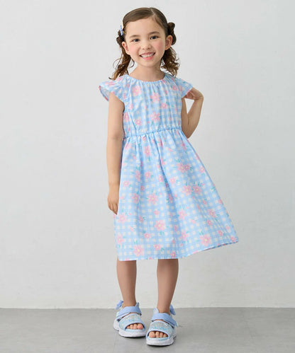 日本童裝 aF#a325 接觸冷感 全印花連身裙 90-140cm 女童款 夏季 DRESSES