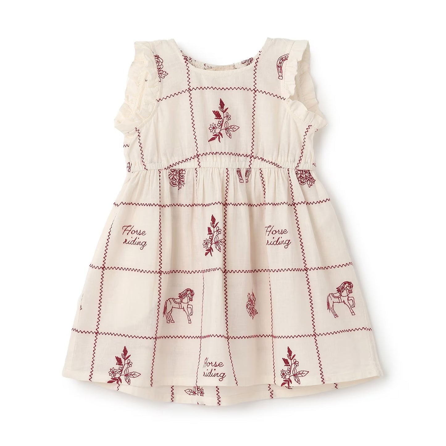 日本童裝 pe#main 印度棉圖案刺繡連身裙 80-130cm 女童款 夏季 DRESSES