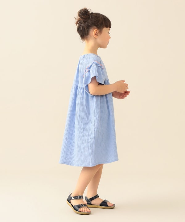 日本童裝 BE#AMS mini 花邊袖連身裙 90-140cm 女童款 夏季 DRESSES