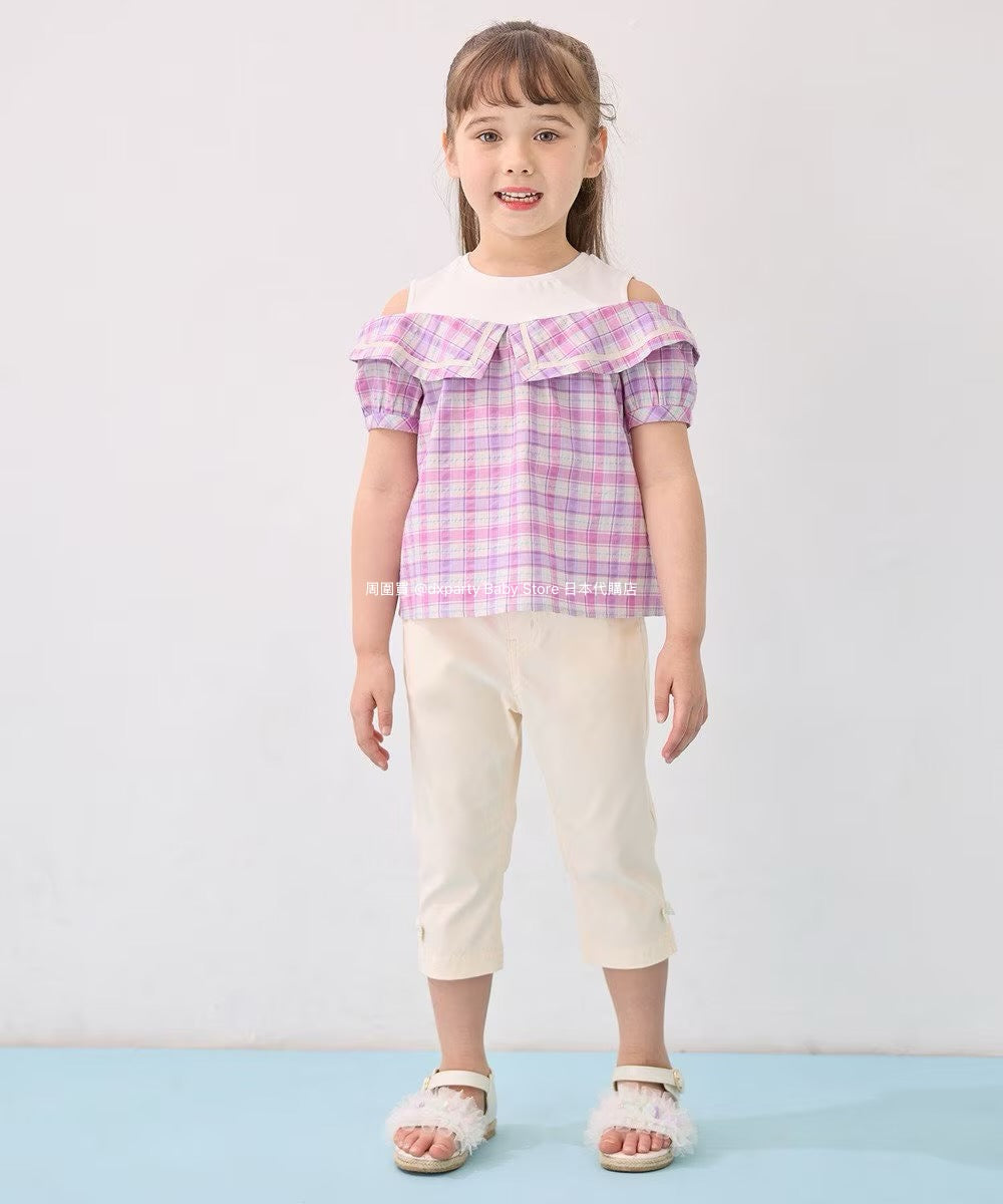 Japanese children's clothing aF#a325 contact cold stretch leggings 100-160cm girls summer PANTS 