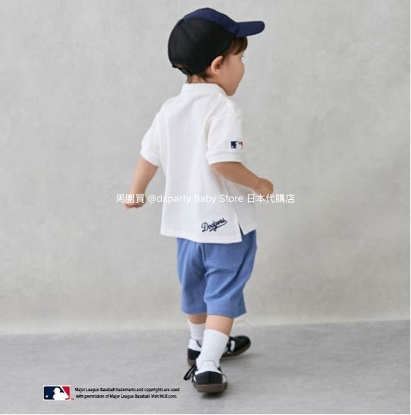 日本童裝 pe#main x MLB logo刺繡短褲 80-130cm 男童款 夏季 PANTS