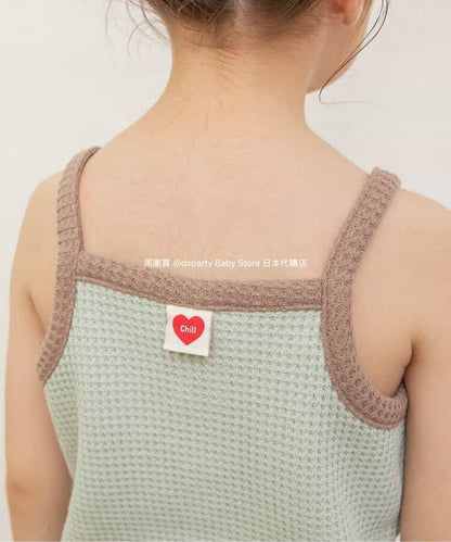 Japanese children's clothing BREEZE waffle camisole top 80-140cm girls summer TOPS 