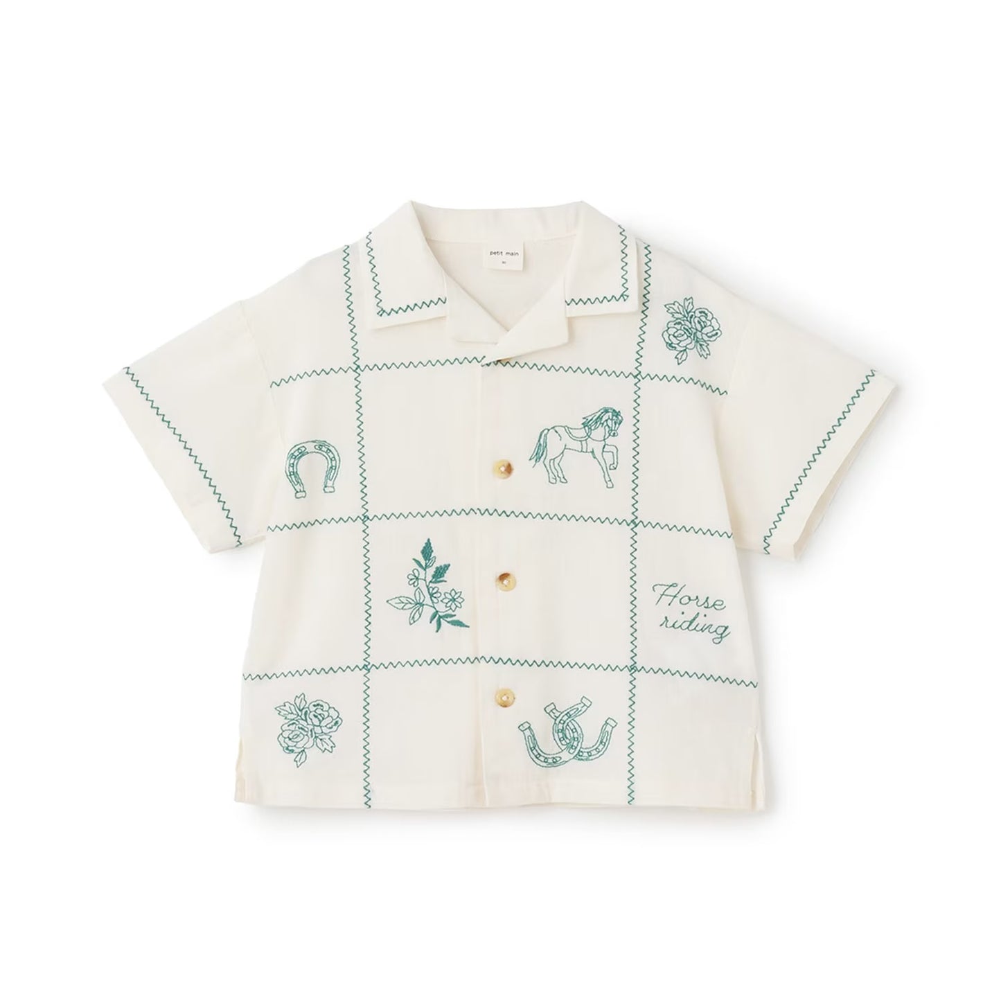 日本童裝 pe#main 印度棉圖案刺繡襯衫 80-130cm 男童款 夏季 TOPS