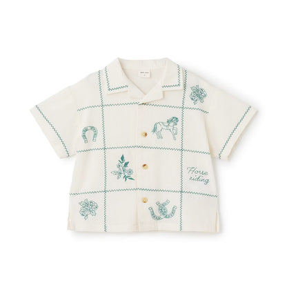 日本童裝 pe#main 印度棉圖案刺繡襯衫 80-130cm 男童款 夏季 TOPS