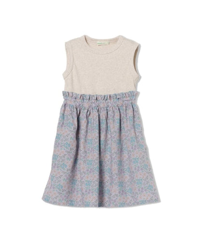 日本童裝 BE#AMS mini 碎花拼接無袖連身裙 90-150cm 女童款 夏季 DRESSES