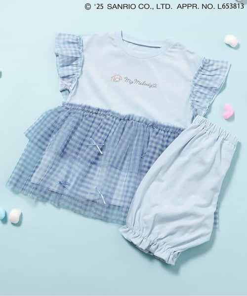 日本童裝 Ampersand x Sanrio 蝴蝶結薄紗兩件套裝 80-140cm 女童款 春季 TOPS PANTS 其他品牌童裝