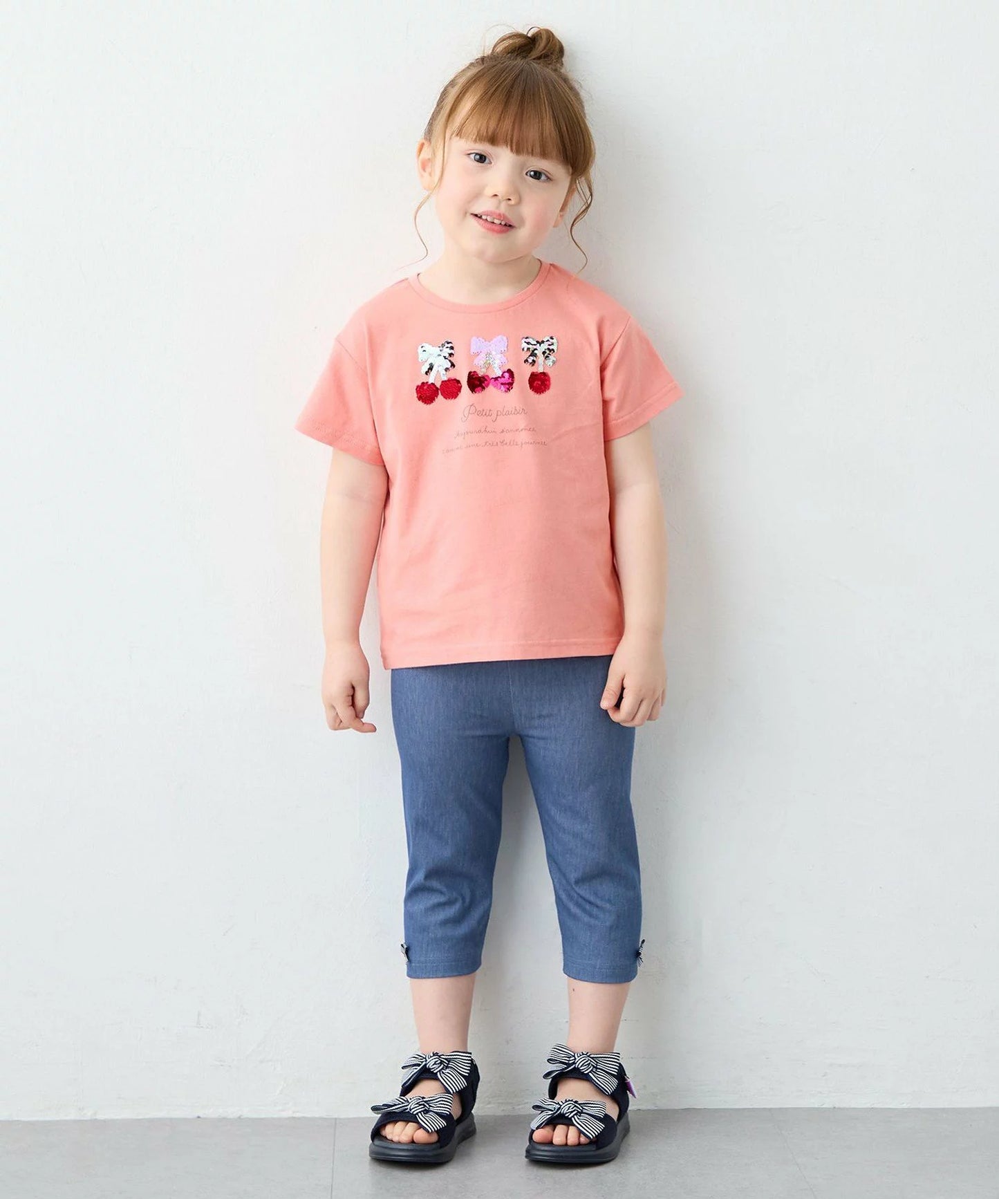 日本童裝 aF#a325 彈力五分緊身褲 90-140cm 女童款 夏季 PANTS