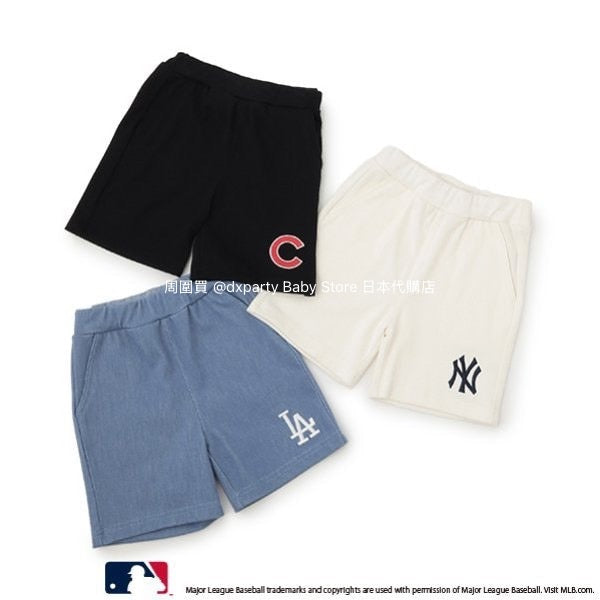 日本童裝 pe#main x MLB logo刺繡短褲 80-130cm 男童款 夏季 PANTS