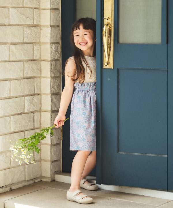 日本童裝 BE#AMS mini 碎花拼接無袖連身裙 90-150cm 女童款 夏季 DRESSES