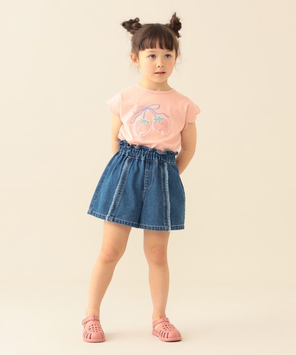 日本童裝 BE#AMS mini 流蘇牛仔短褲 90-150cm 女童款 夏季 PANTS