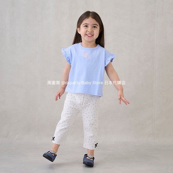 日本童裝 pe#main 可愛皺褶短袖上衣 80-130cm 女童款 夏季 TOPS
