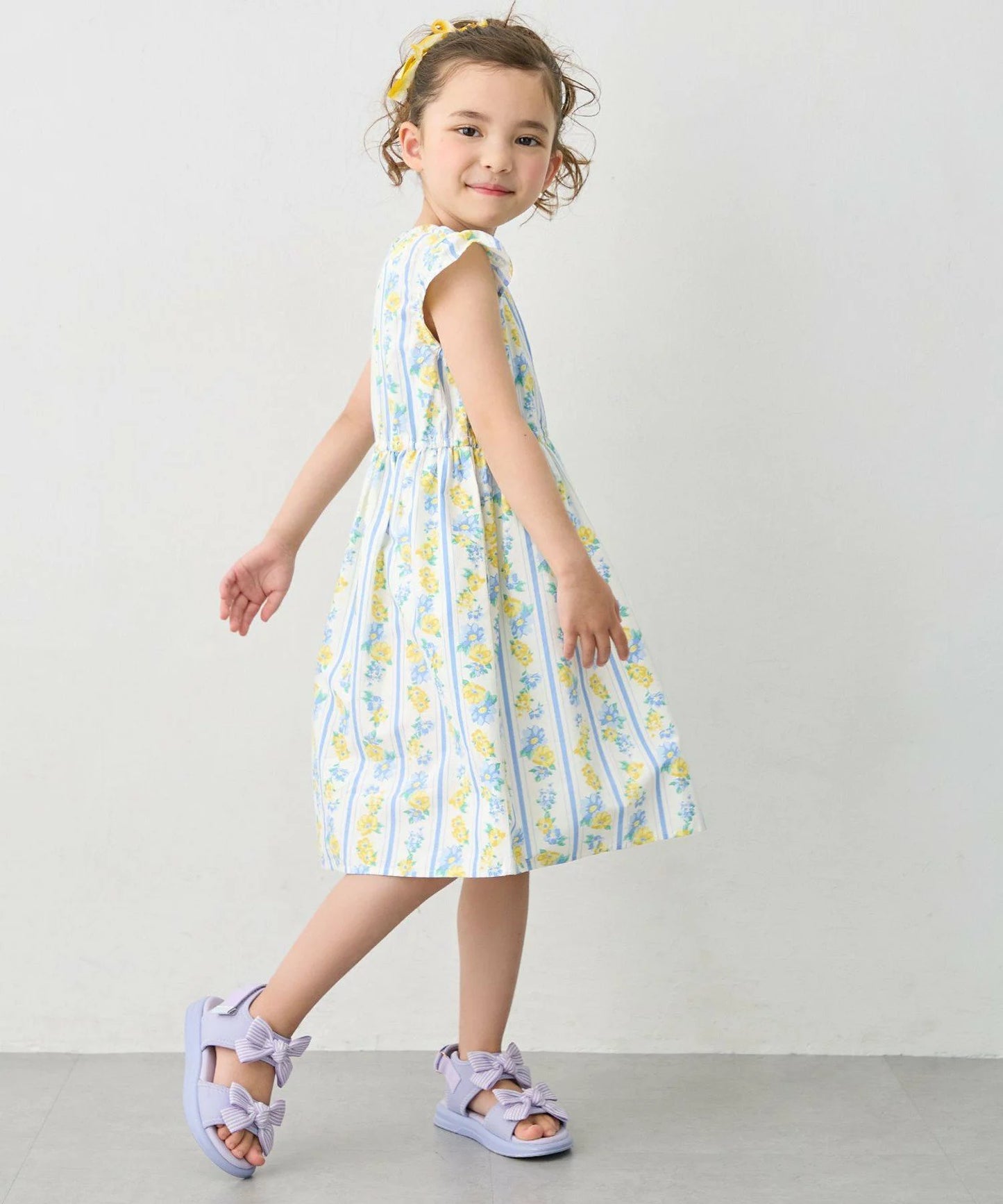 日本童裝 aF#a325 接觸冷感 全印花連身裙 90-140cm 女童款 夏季 DRESSES