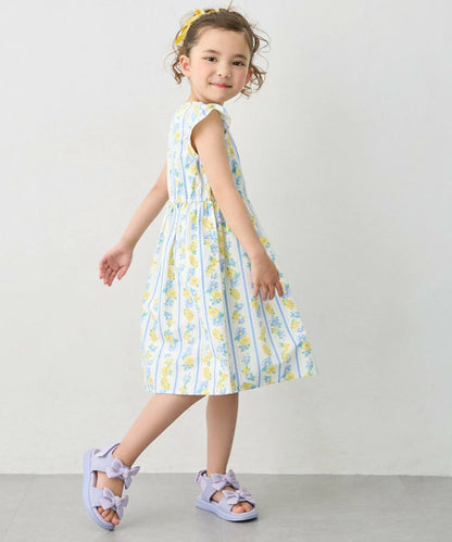 日本童裝 aF#a325 接觸冷感 全印花連身裙 90-140cm 女童款 夏季 DRESSES
