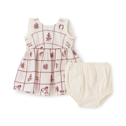日本童裝 pe#main 印度棉圖案刺繡兩件套裝 70-80cm 女童款 初生嬰兒 夏季 DRESSES PANTS
