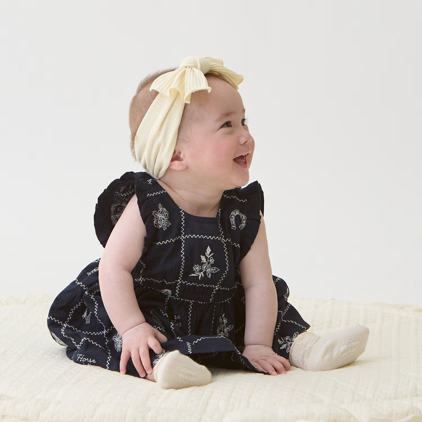 日本童裝 pe#main 印度棉圖案刺繡兩件套裝 70-80cm 女童款 初生嬰兒 夏季 DRESSES PANTS