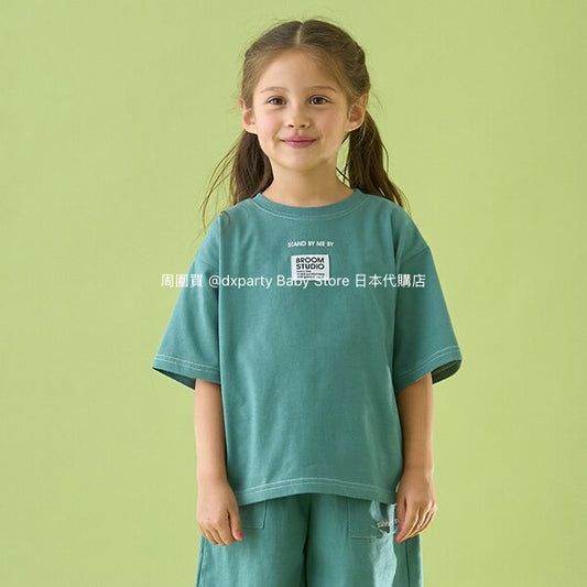Japanese children's clothing b・R# patch logo top 100-150cm boys/girls summer TOPS 
