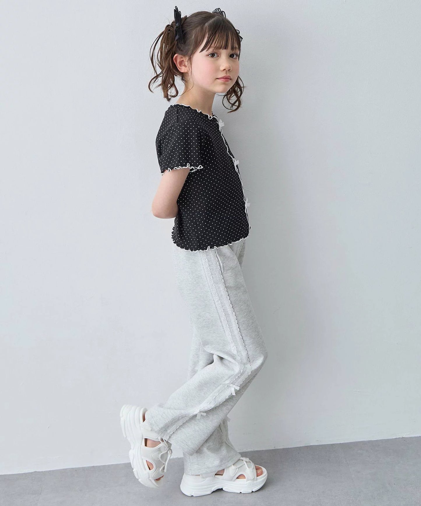 日本童裝 aF#a325 吸水速乾 蕾絲蝴蝶結運動褲 110-130cm 女童款 夏季 PANTS
