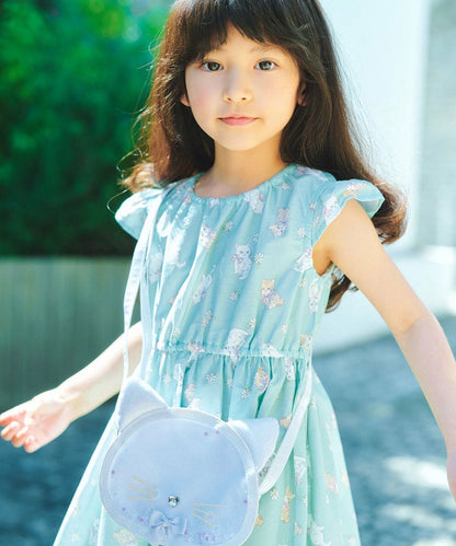 日本童裝 aF#a325 接觸冷感 全印花連身裙 90-140cm 女童款 夏季 DRESSES