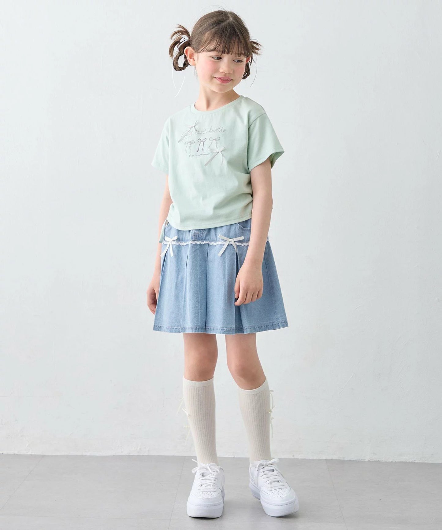 日本童裝 aF#a325 抽繩印花短上衣 110-160cm 女童款 夏季 TOPS