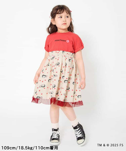 日本童裝 BREEZE x Betty BoopTM 拼接連身裙 80-140cm 女童款 春季 DRESSES