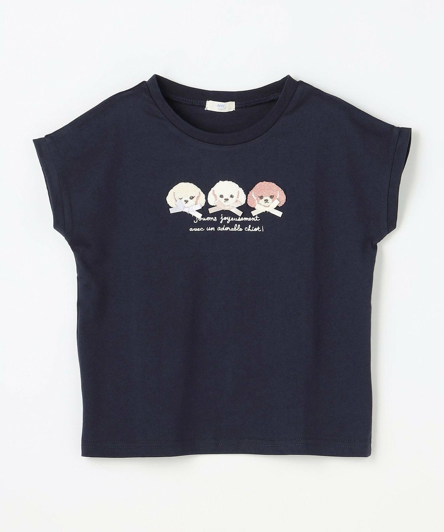 日本童裝 aF#a325 接觸冷感 毛毛印花上衣 90-150cm 女童款 夏季 TOPS
