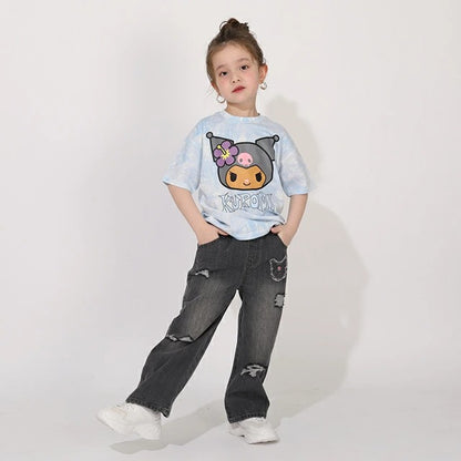 Japanese BDL x Disney parent-child print tops (80-150cm) for boys and girls (summer TOPS) 