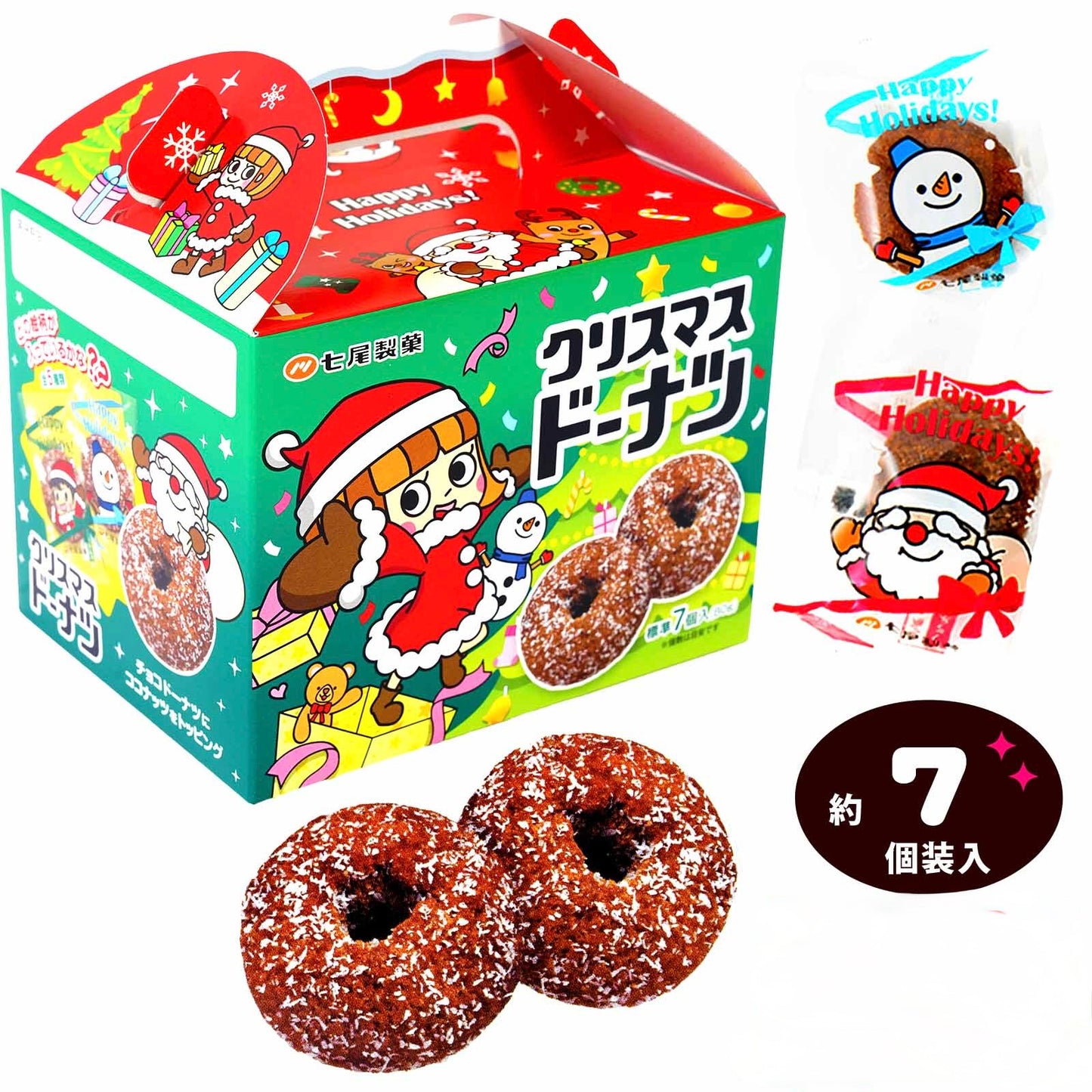 日本直送 聖誕朱古力甜甜圈 80g Christmas 聖誕快樂特輯 聖誕限定零食