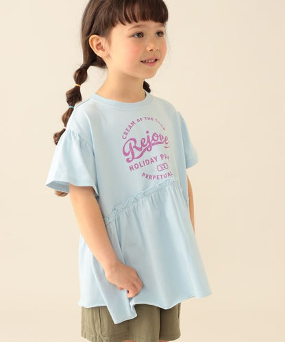 日本童裝 BE#AMS mini 印花皺褶上衣 90-140cm 女童款 夏季 TOPS
