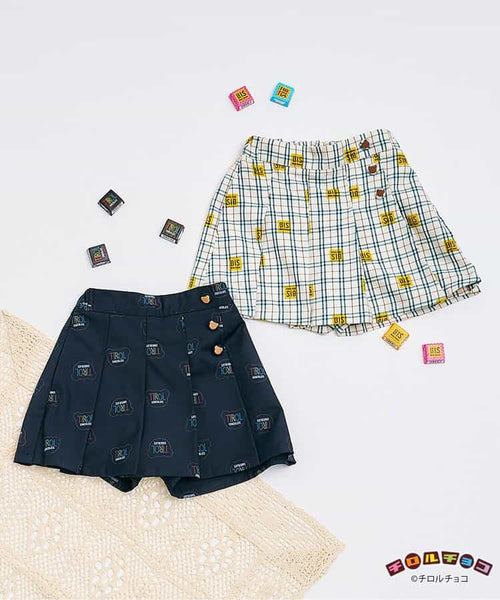 日本童裝 apres les cours チロルチョコ×tiny bear 百摺裙褲 80-120cm 女童款 春季 PANTS