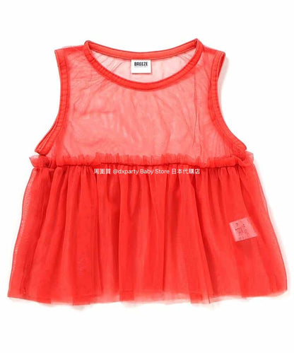 Japanese children's clothing BREEZE chiffon vest top 80-140cm girls summer TOPS 