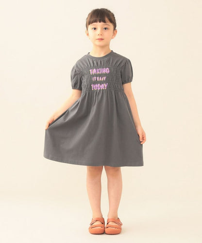 日本童裝 BE#AMS mini  抽皺收腰連身裙 90-140cm 女童款 夏季 DRESSES